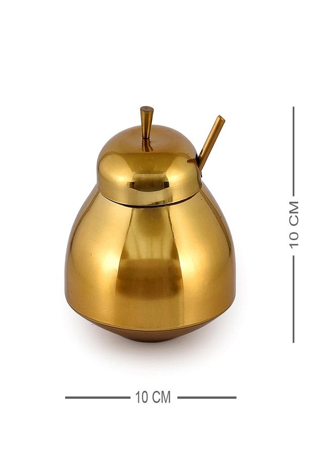 إيلان وعاء سمن إيلان دباحس آند دايز مع غطاء وملعقة، وعاء سمن وزيت من الفولاذ المقاوم للصدأ (250 مل، لون ذهبي عتيق) - Image 2